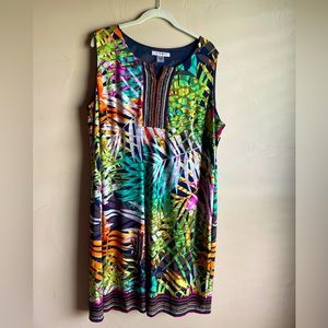 Size 20W Allison Daily Sleeveless Multi-Color Dress